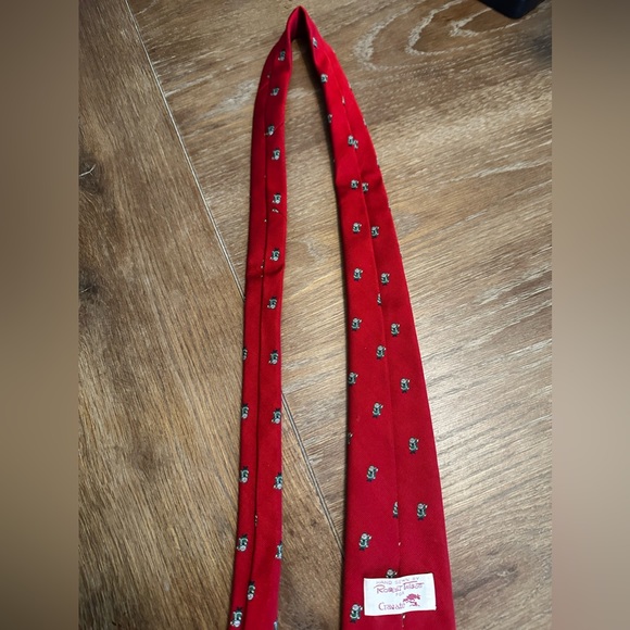 Vintage Robert Talbott For Cravate Red Santa Silk Tie - Picture 9 of 9